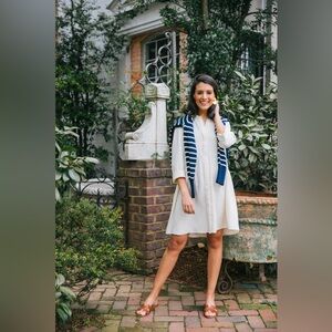 Tuckernuck Royal Shirt Dress Long Sleeve Button Down in Butter Color Size M